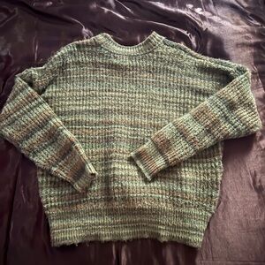 Cozy Knit Sweater in Green and Brown